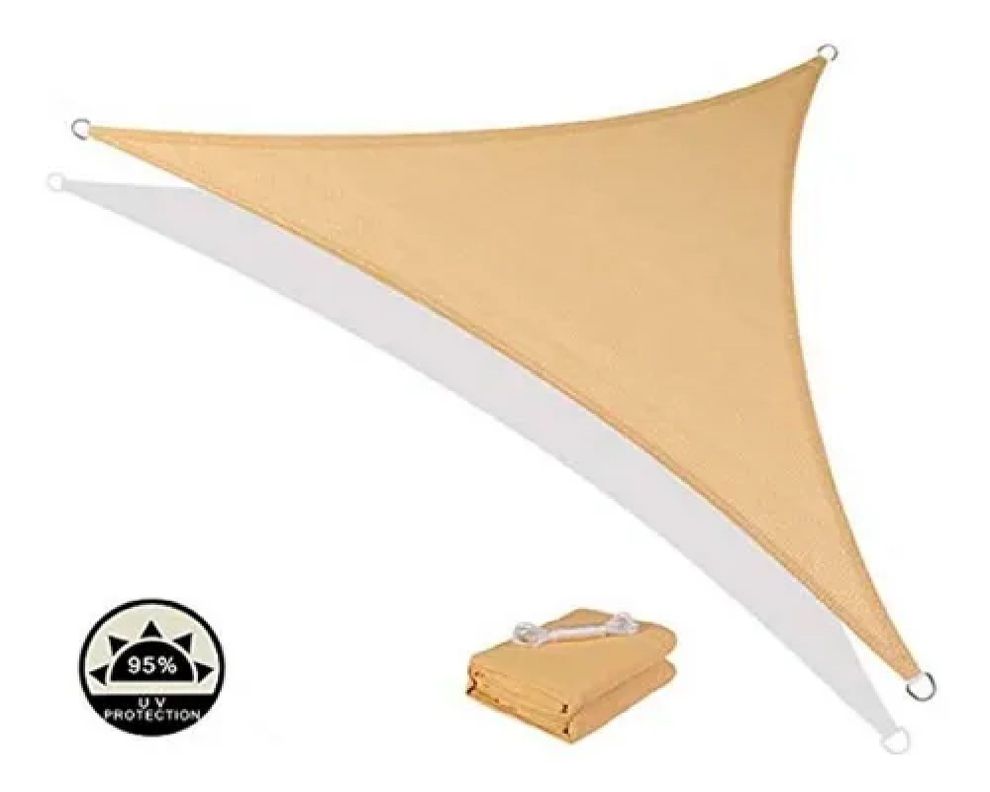 Toldo Vela Sombra Malla Anti-Uv Triangular 4.5 x 4.5 x 4.5 Metros-1