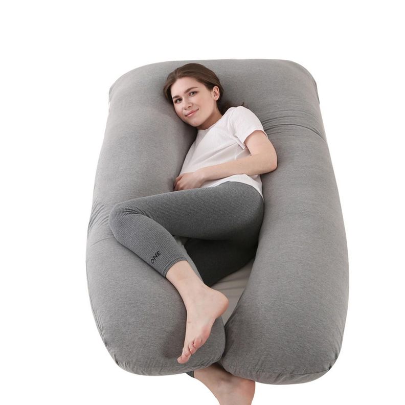 Cojin Almohada Maternal Gris Pre Y Post Natal Funda Muy Suav Gris Oscuro