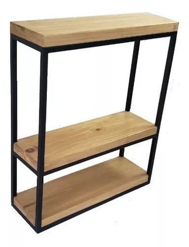 Arrimo Estilo Industrial Madera y Fierro - Modelo Triple-0