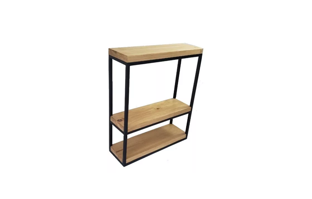 Arrimo Estilo Industrial Madera y Fierro - Modelo Triple-2