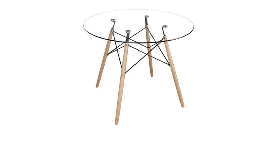 MESA REDONDA DE VIDRIO EAMES 75X80 CM --0
