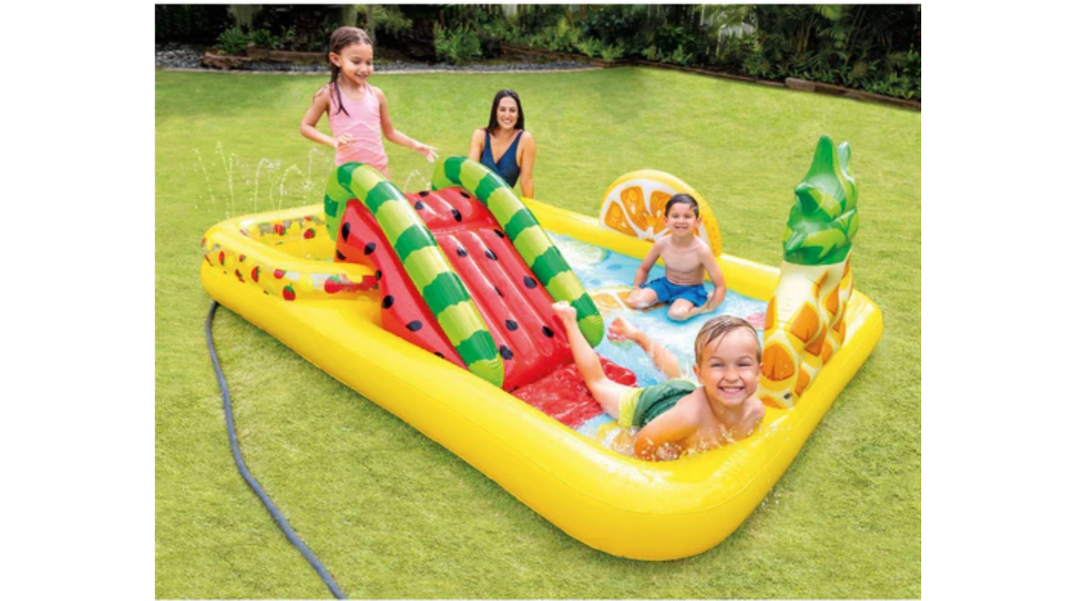 PISCINA DE FRUTAS CON TOBOGAN - 244 x 191 x 91 CM- INTEX-1