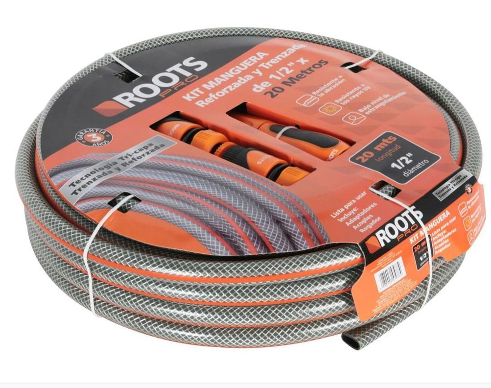 KIT DE MANGUERA 1,2"  20 M GRIS /NARANJO - ROOTS-1