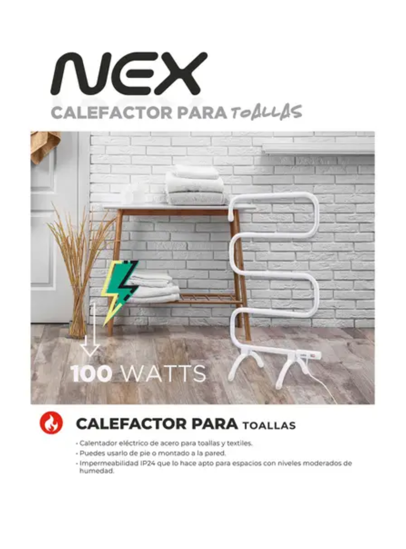 Calefactor Para Toallas - EETWL - 100W Blanco - NEX-2