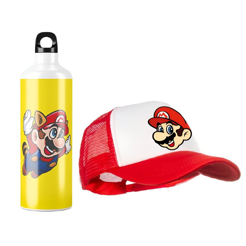Pack Botella de Agua y Jockey Super Mario Bros-0