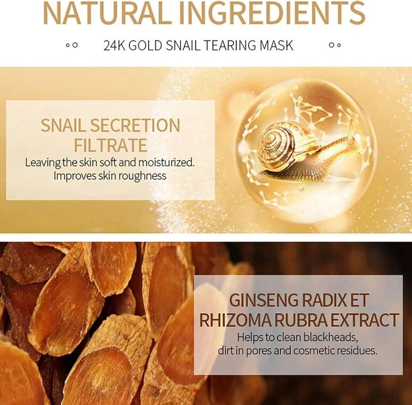 Mascara De Oro 24k Gold Snail Tratamiento Rostro Exfoliante-7