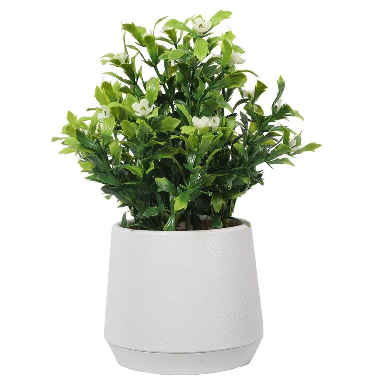 Planta Decorativa con Macetero tipo Mármol 24 CM-0