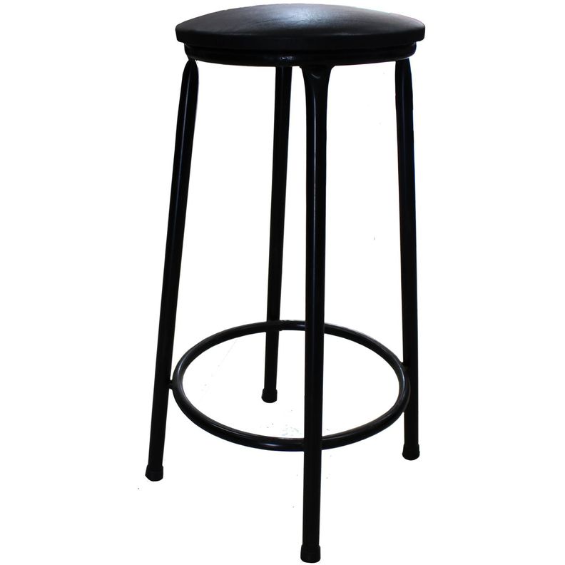 Taburete sin respaldo negro 35x35x75 cm-2