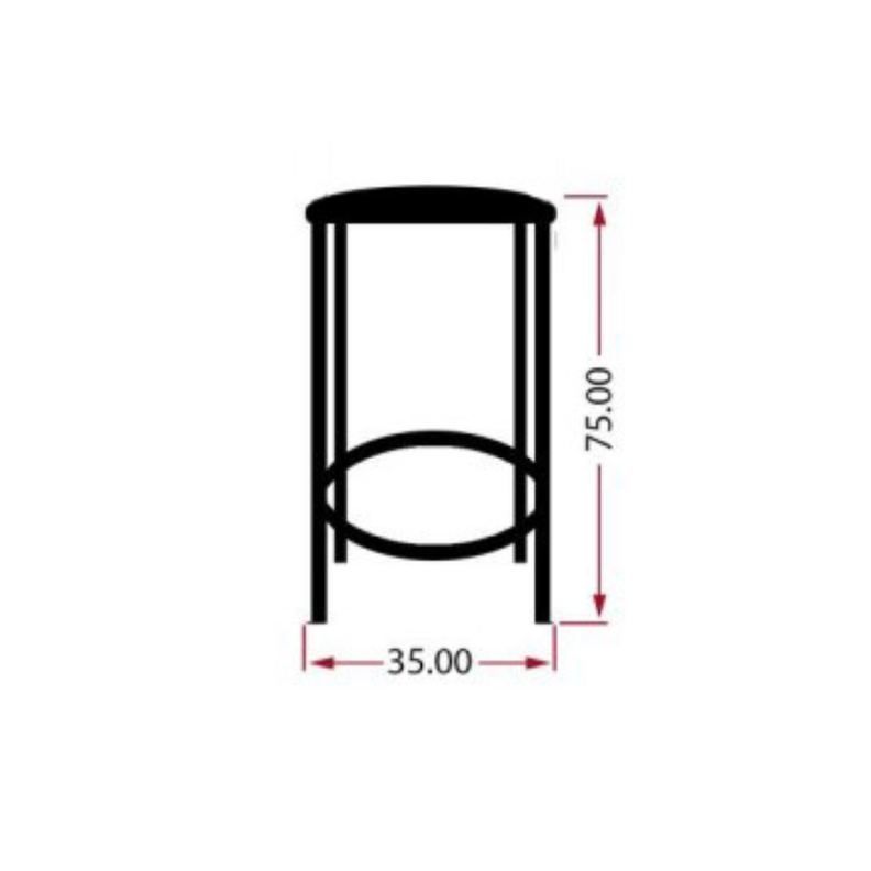 Taburete sin respaldo negro 35x35x75 cm-3