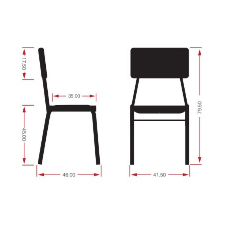 Silla casino melamina blanco 79x46x42 cm-1