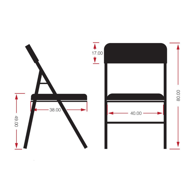 Silla plegable negro 44x42x80 cm-5