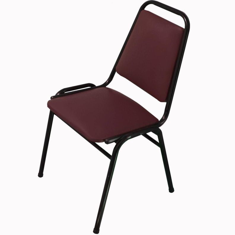 Silla Auditorio Tapizada Burdeo 84x49x47 cm-1