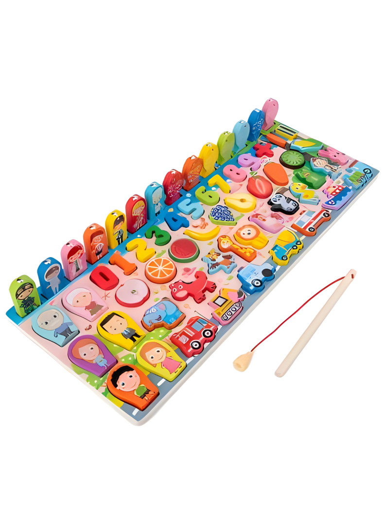Tablero Madera Multifuncional Montessori Juguete-0