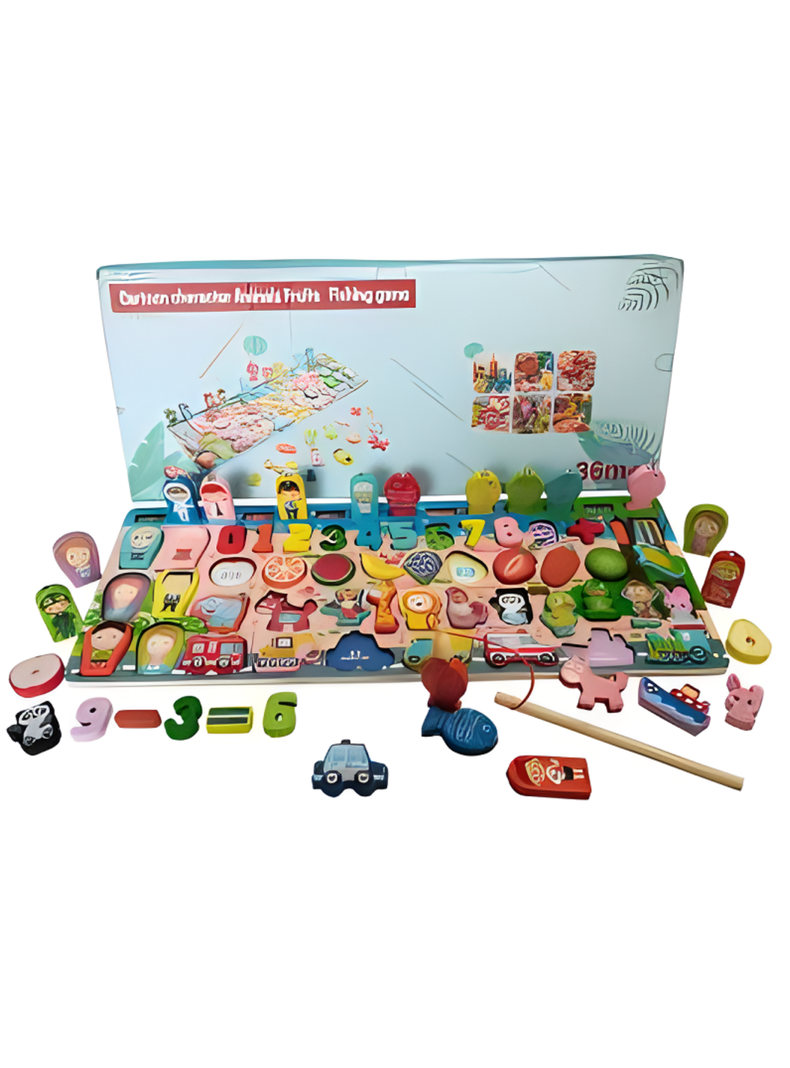 Tablero Madera Multifuncional Montessori Juguete-1