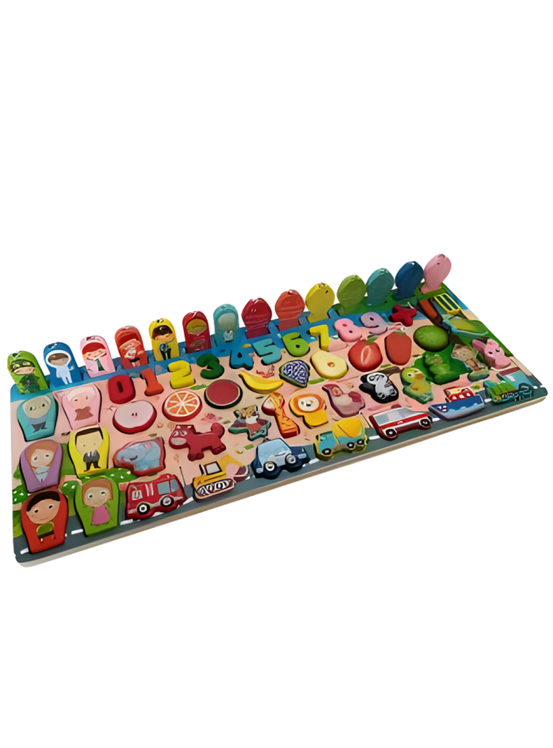 Tablero Madera Multifuncional Montessori Juguete-2