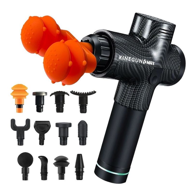 Pistola de Masajes 30 Niveles 13 Cabezales Kinegun Max Negro