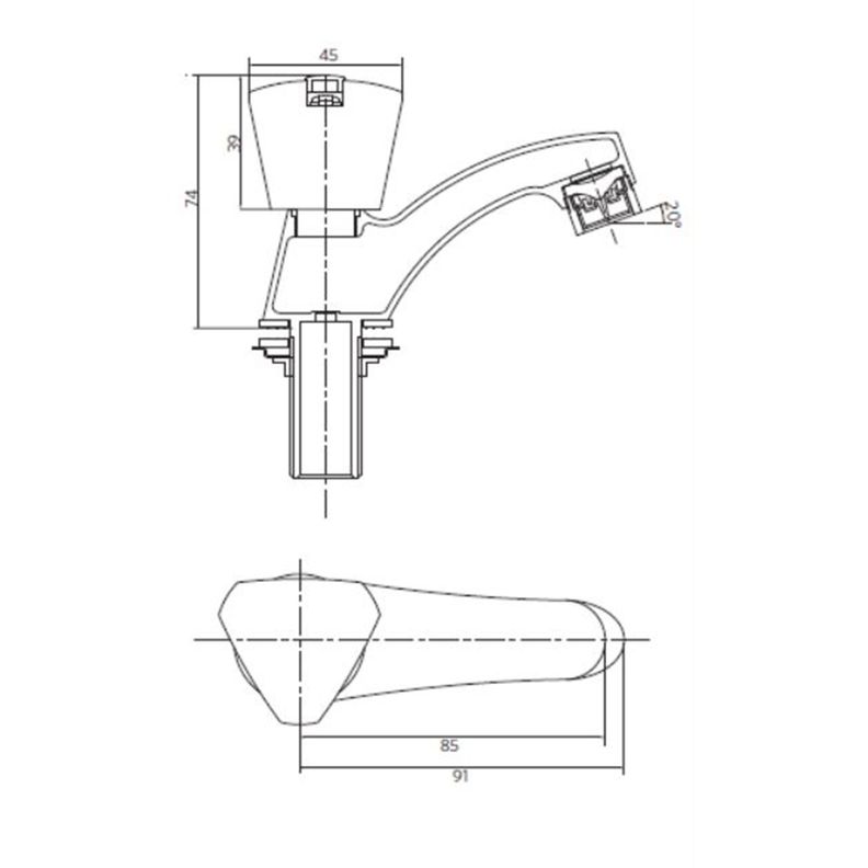 Llave Lavatorio Mossini Tevere con Aireador-1