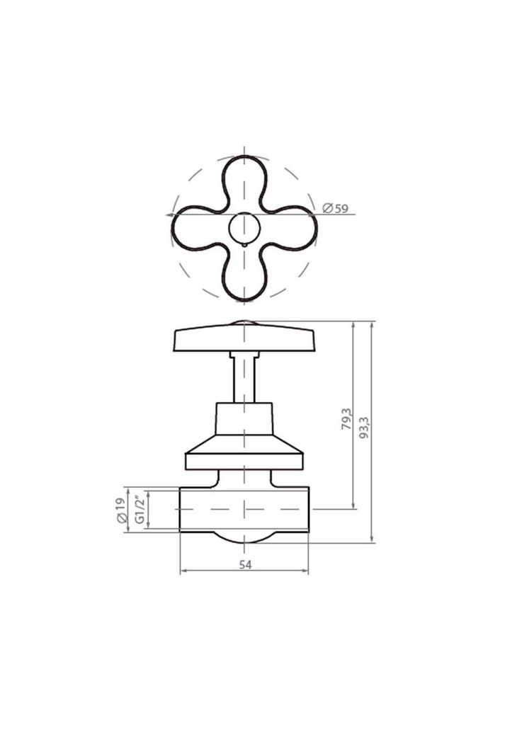 Llave Paso Campana Cr/Cruz  So-So 1/2-1