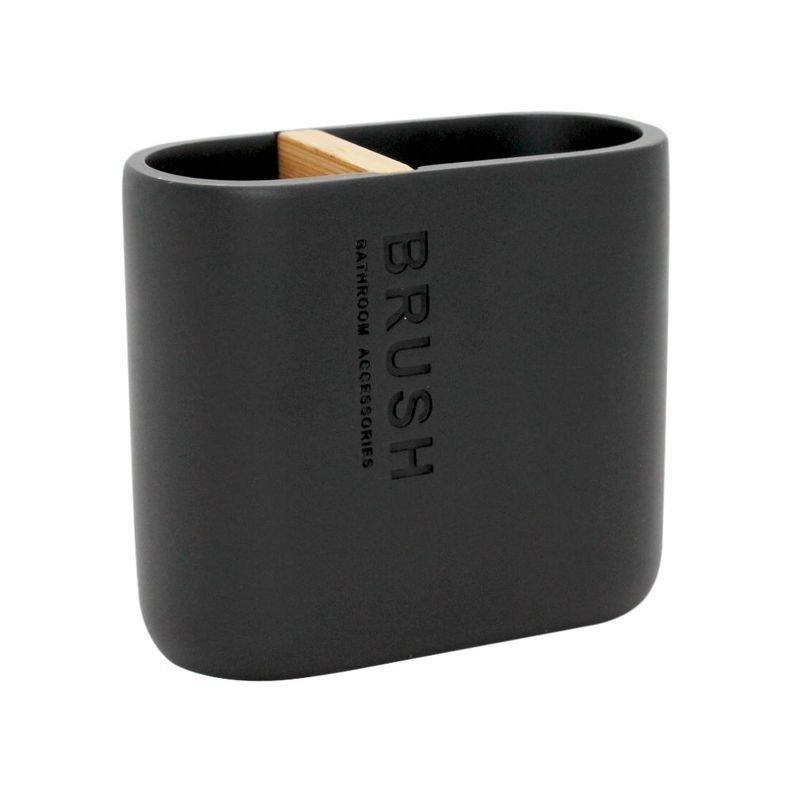 Kit Accesorios Baño Resina 4 piezas Negro/Bamboo-3