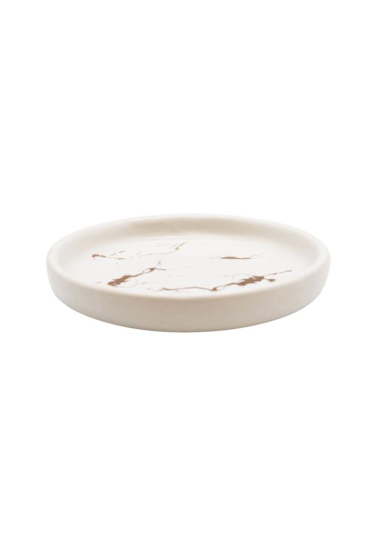 Kit Accesorios Baño Cerámico 4 piezas Blanco/Dorado-2