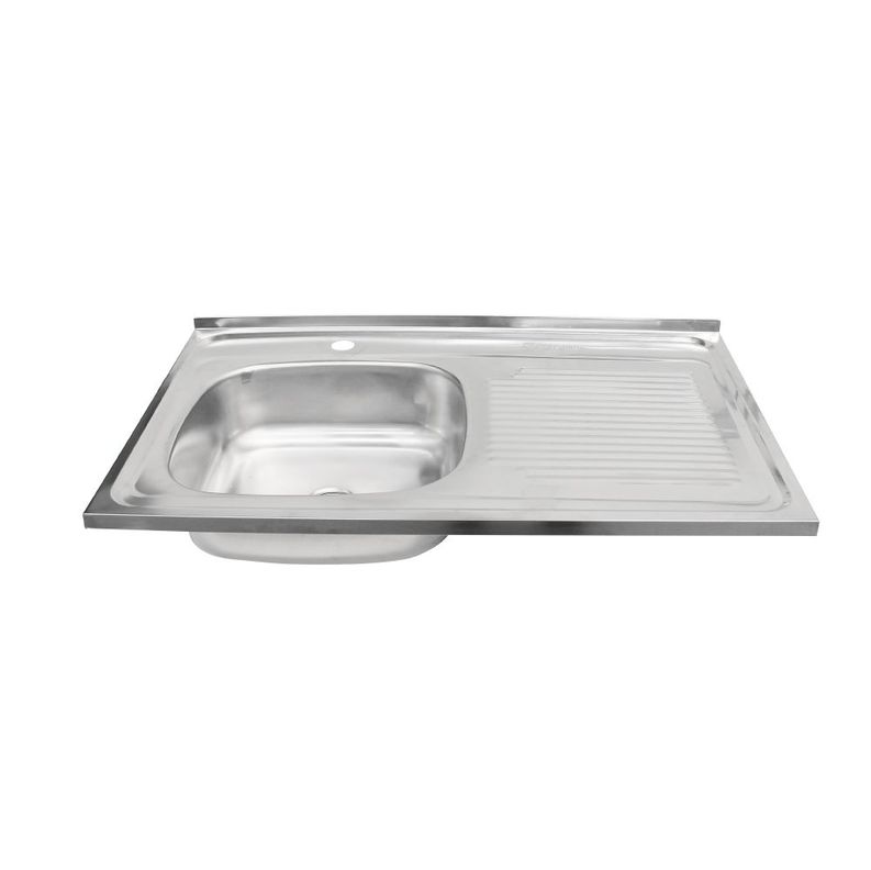 Lavaplatos Sobreponer Inox una Cubeta 80x50 Derecho con Desague-0