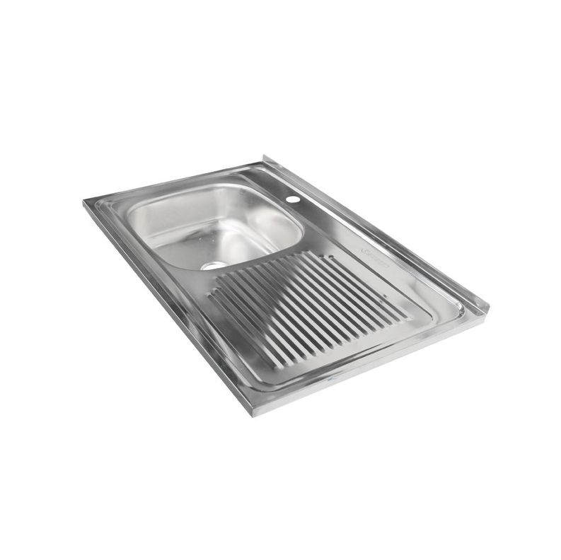 Lavaplatos Sobreponer Inox una Cubeta 80x50 Derecho con Desague-2