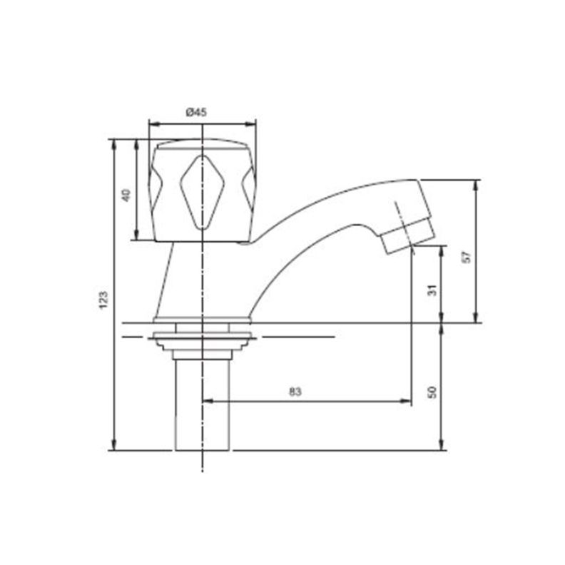 Llave Lavatorio Man/Metal Mossini Metal-1