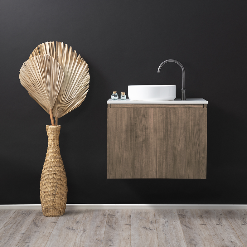 Mueble Vanitorio Sobre Cubierta Redondo Completo 80x46 cm Ermes Lenga-1