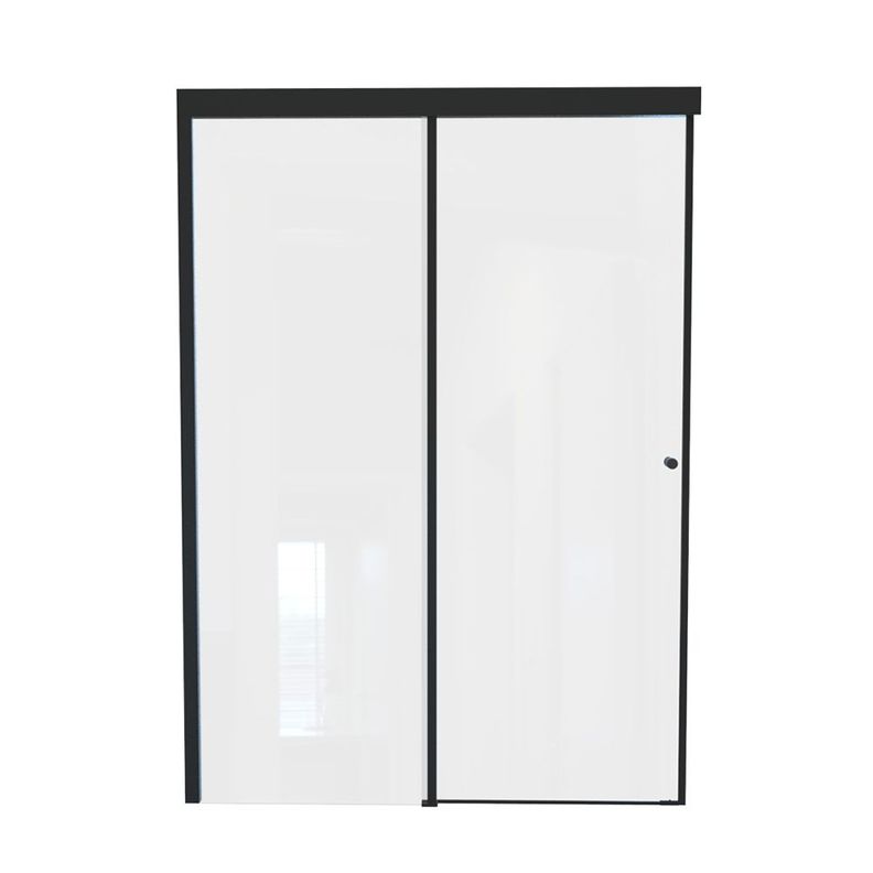 Mampara Corredera Negro Mate 140x195 cm-0