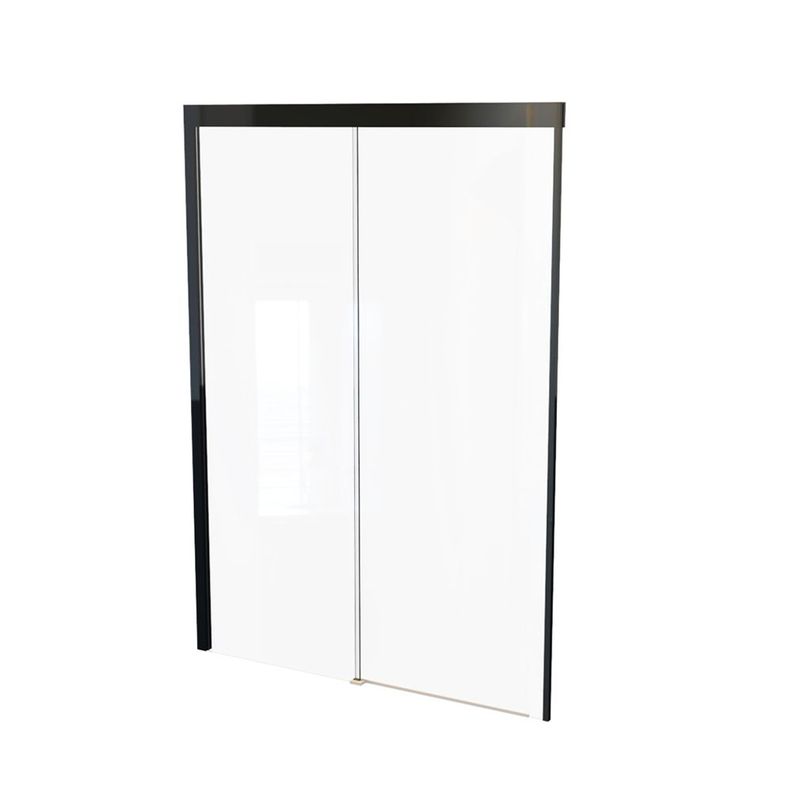 Mampara Corredera Negro Mate 140x195 cm-1