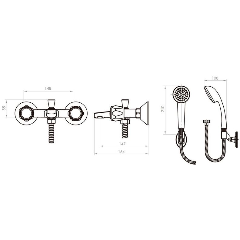 Combinación Tina Ducha Nuevo Cuerpo Mossini Metal-5