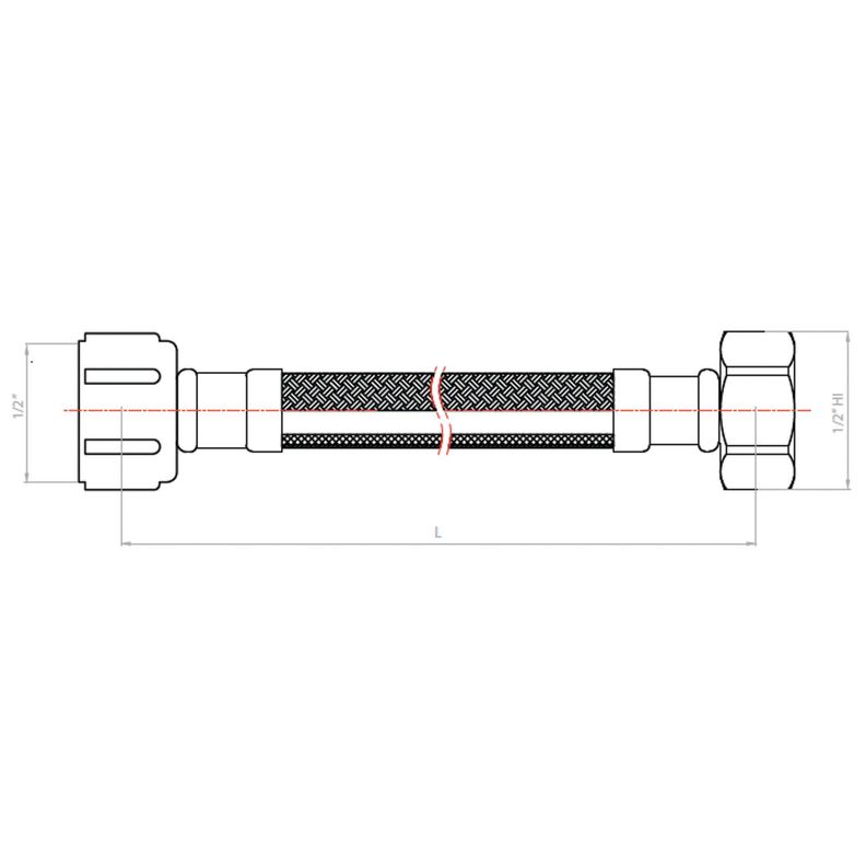 Flexible para Agua Vinilo Hi-Hi 40 cm 1/2x1/2 TF-1
