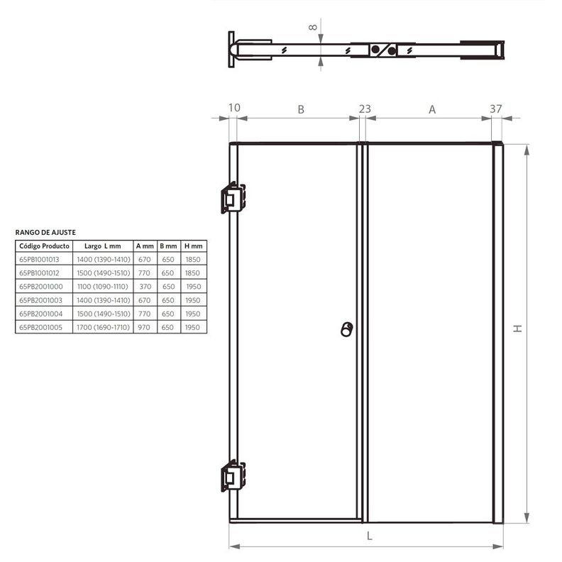 Mampara Abatible 140x195 cm-3