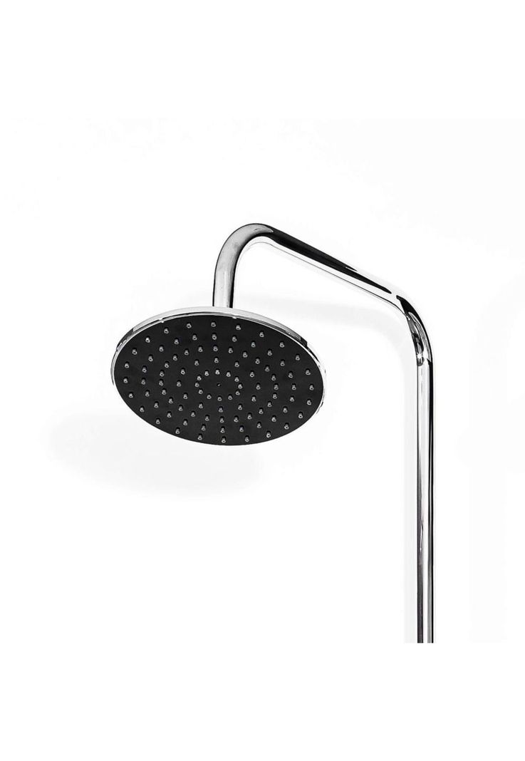 Plato Ducha Circular de 20 cm Cromo Negro-1