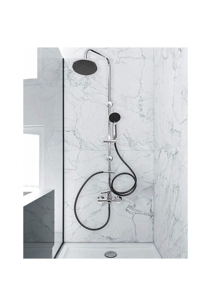 Plato Ducha Circular de 20 cm Cromo Negro-3
