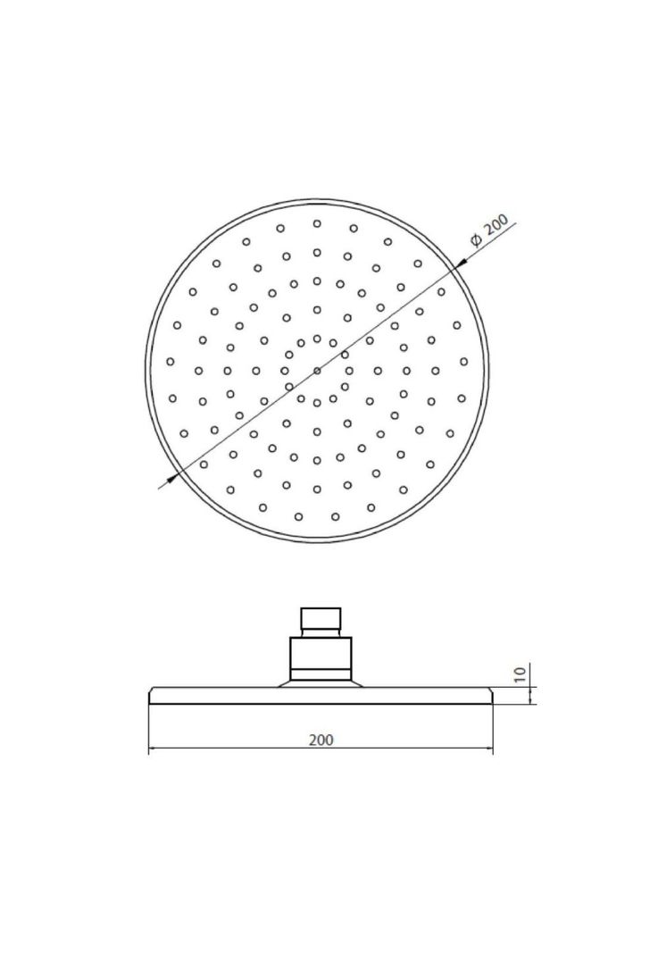 Plato Ducha Circular de 20 cm Cromo Negro-4