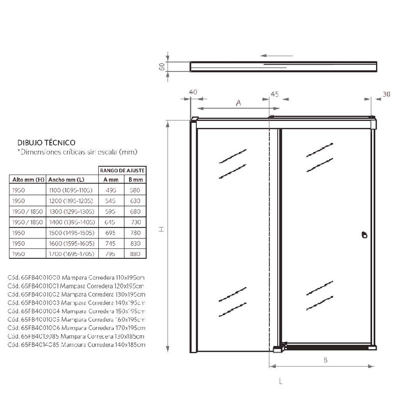 Mampara Corredera Hera 130x185 cm-3