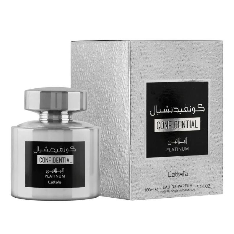 Confidential Platinum 100 Ml Edp Lattafa Plateado Metalico