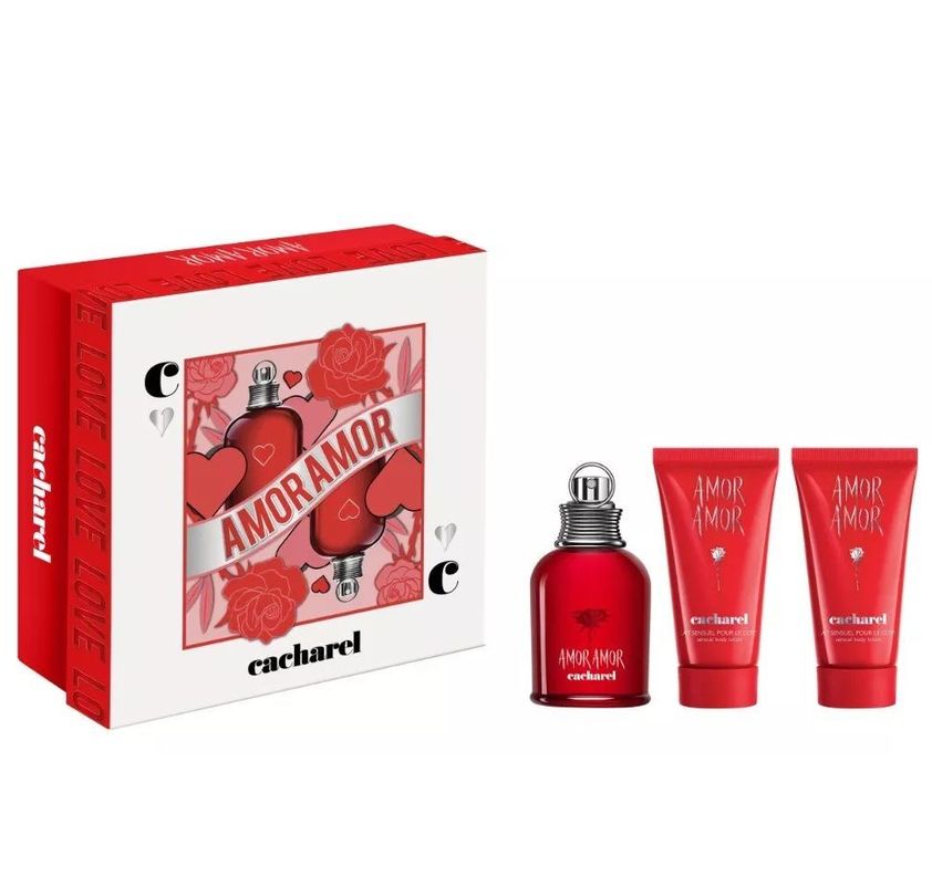 Amor Amor Cacharel Set  50 Ml Edt + 2 Sensual Body  Lotion  -0