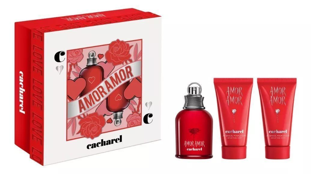 Amor Amor Cacharel Set  50 Ml Edt + 2 Sensual Body  Lotion  -1