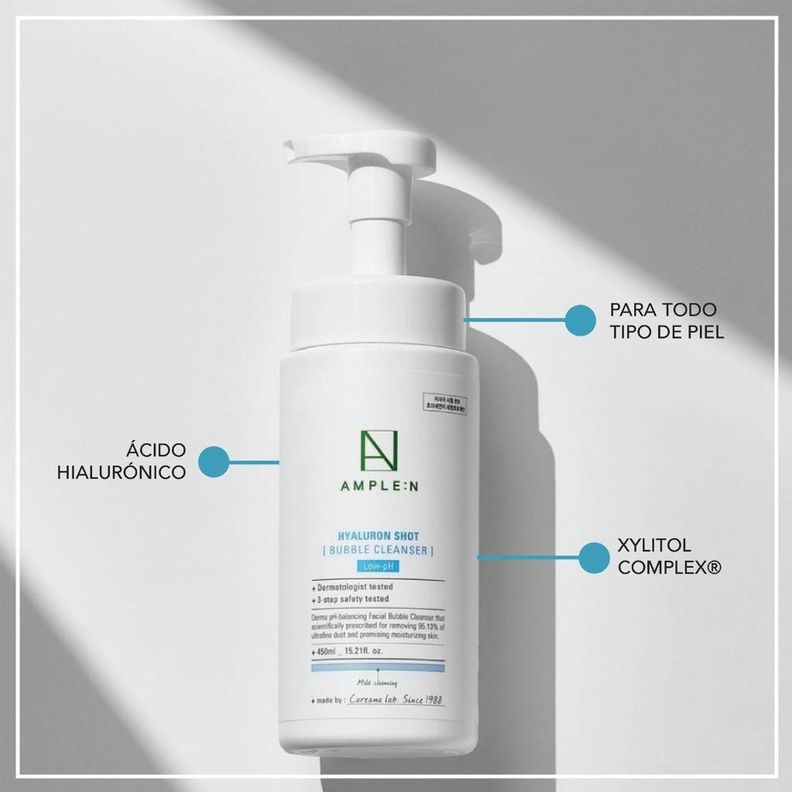 Limpiador Facial Espumoso Amplen Ácido Hialurónico 450ml-2