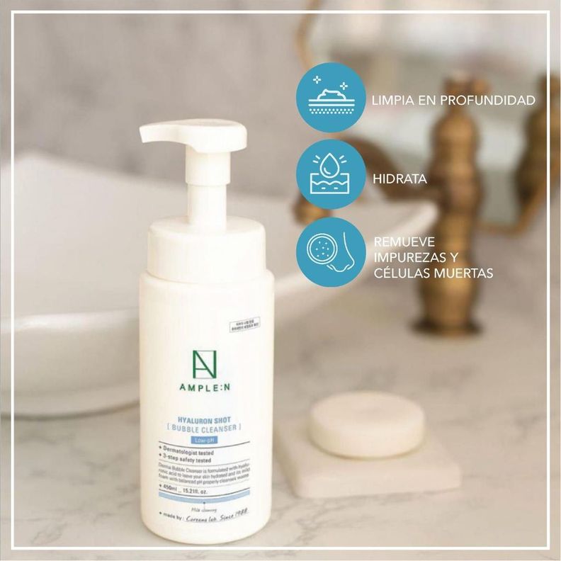 Limpiador Facial Espumoso Amplen Ácido Hialurónico 450ml-3