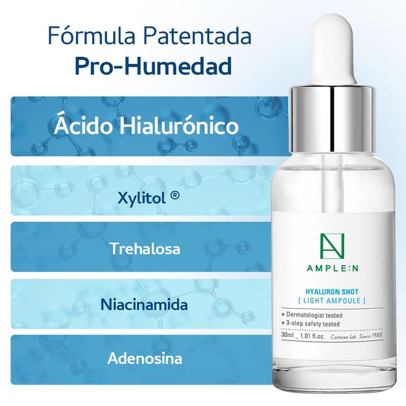 Sérum Facial Ultra Fluido Antiedad AMPLEN Ácido Hialurónico 30ml-4