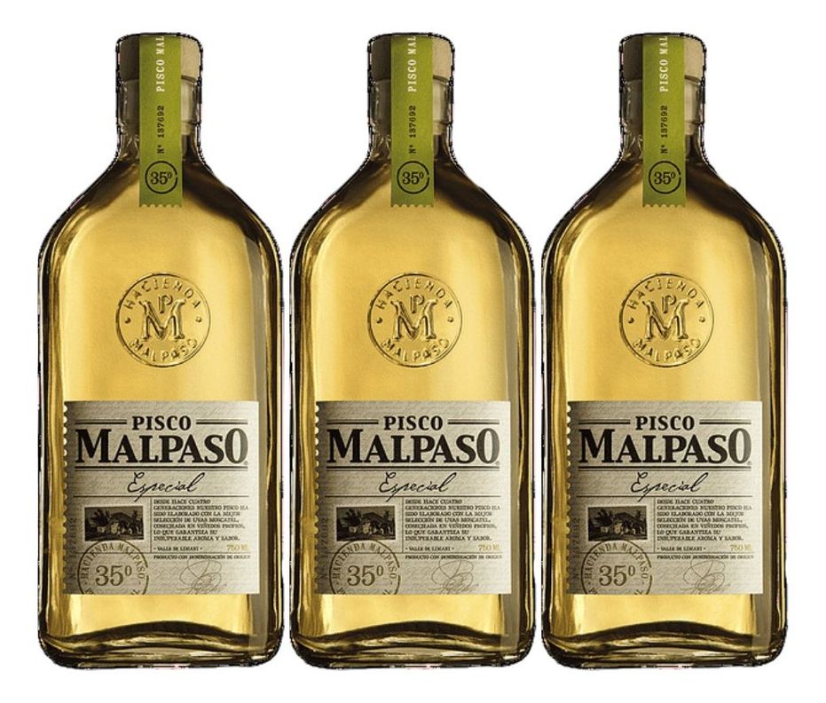 PISCO MAL PASO 35° 750 ML PACK 3-0