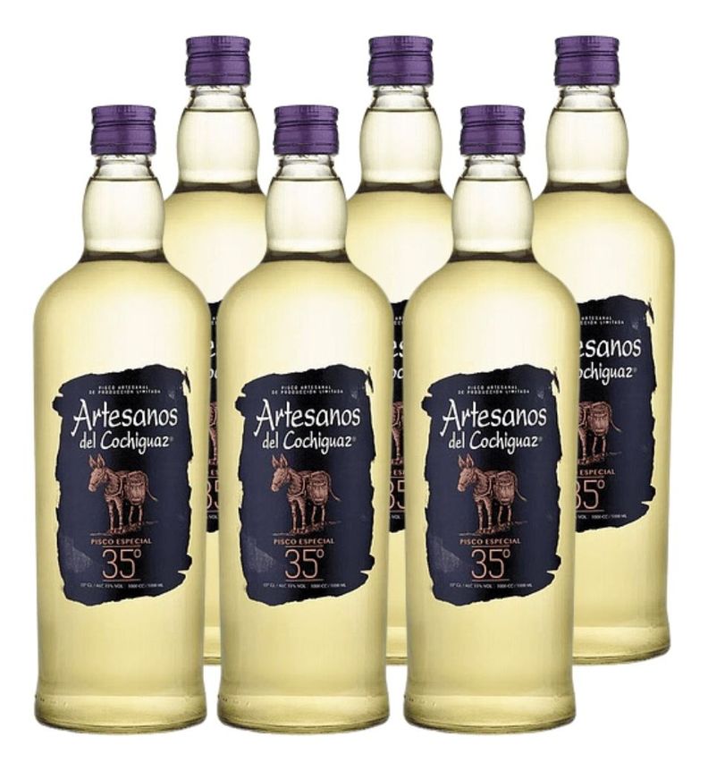 PISCO ARTESANOS 35° 1 L PACK 6-0