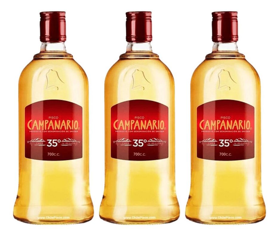 PISCO CAMPANARIO 35° 700 ML PACK 3-0