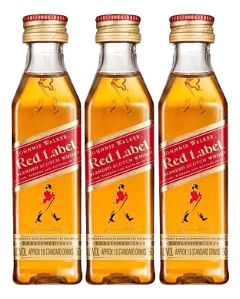 WHISKY JOHNNIE WALKER RED LABEL MINIATURA 0.50-0