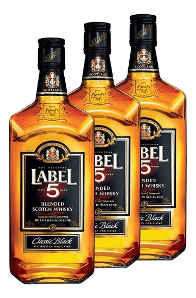 WHISKY LABEL 5 BLACK 750 ML PACK 3-0