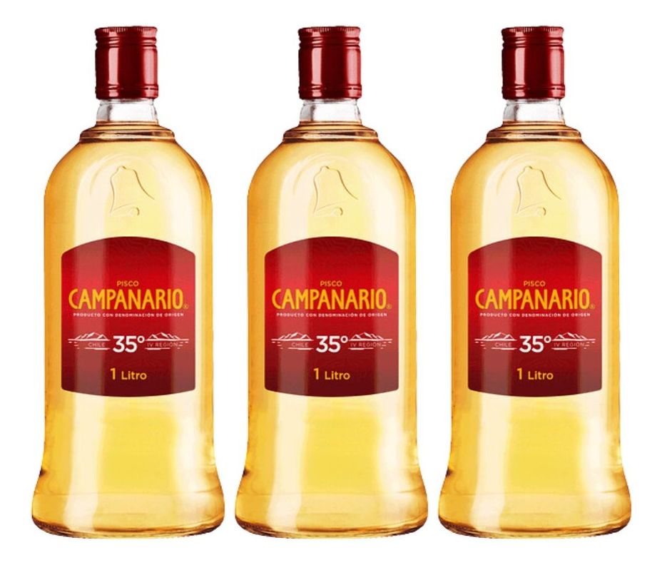 PISCO CAMPANARIO 1 L PACK 3-0