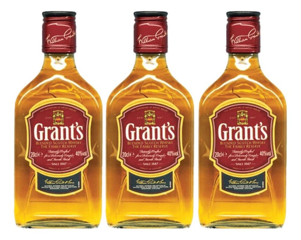 WHISKY GRANTS 40º PETACA 200 ML PACK 3-0